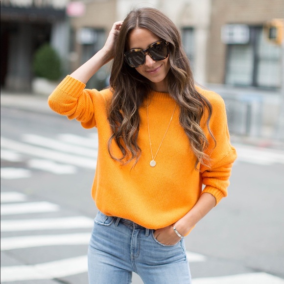 HP 🎉 Something Navy x Treasure and Bond Orange Sweater, USED - Picture 9 of 11